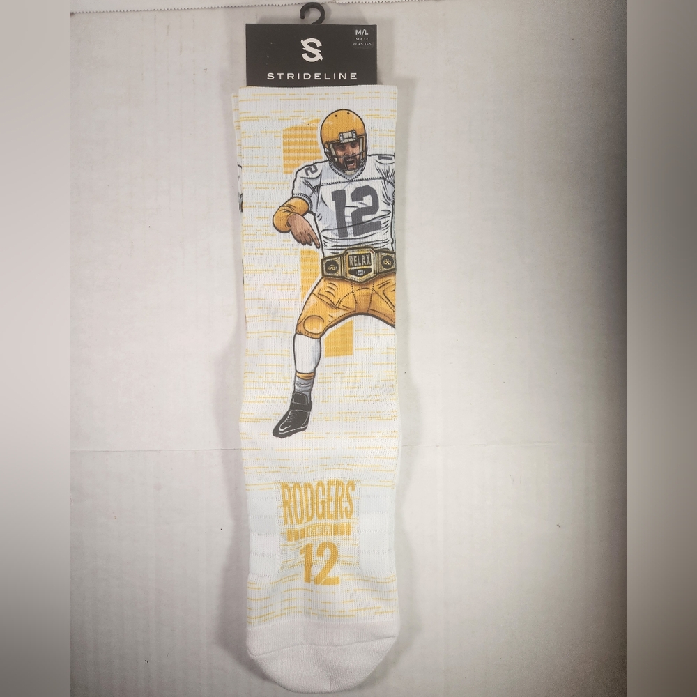 Strideline Men's White and Yellow Casual Socks